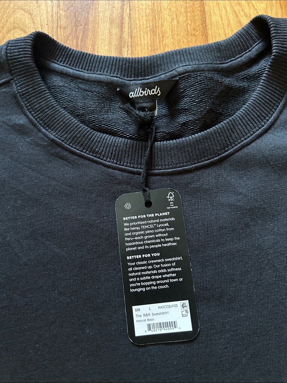 allbirds Black R & R Sweatshirt with Logo Patch - Picture 3 of 6